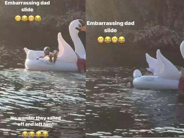 Becks đang thoải mái thả mình trên mặt biển nhưng bị cậu con trai quấy rầy. Khoảnh khắc được Vic ghi lại và chia sẻ trên Instagram.