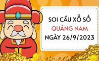 Soi cầu lô tô xổ số Quảng Nam ngày 26/9/2023 thứ 3 hôm nay