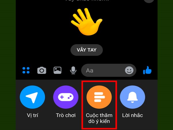 Tạo cuộc thăm dò ý kiến trên Messenger trên máy tính